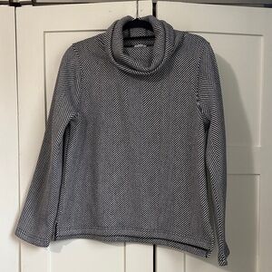J. Crew Black and White Cowl Neck Sweater